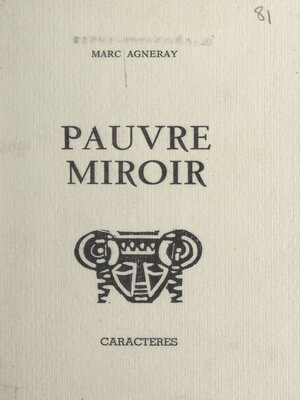 cover image of Pauvre miroir